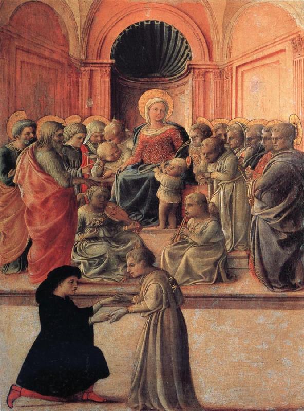 Fra Filippo Lippi Madonna and Child with Angels,Saints and Donor France oil painting art